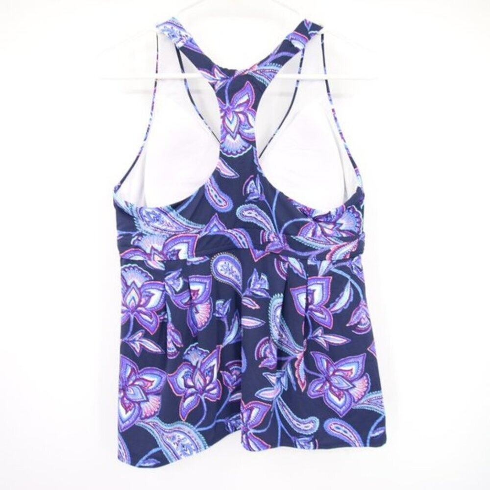 NWOT Lands End Purple Paisley Racerback Tankini Swim Top Super Soft Size 10 - Picture 6 of 8